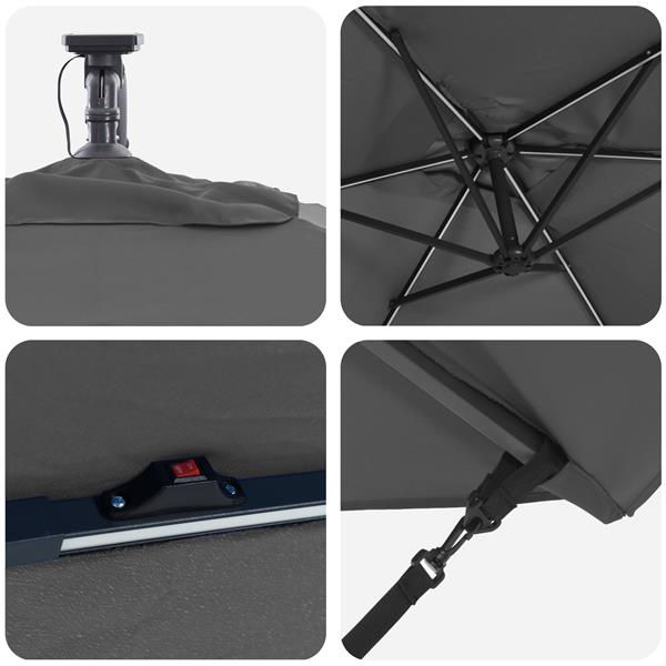 Grote foto vidaxl cantilever banana parasol met slot antraciet 294 x 200 x 254 cm tuin en terras overige tuin en terras
