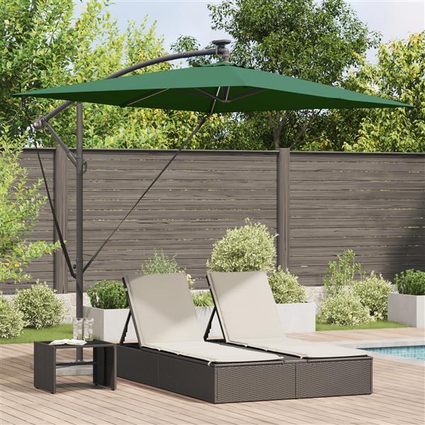 Grote foto vidaxl cantilever banana parasol met slot groen 294 x 200 x 254 cm tuin en terras overige tuin en terras