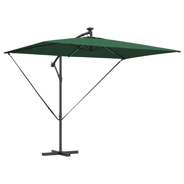 Grote foto vidaxl cantilever banana parasol met slot groen 294 x 200 x 254 cm tuin en terras overige tuin en terras