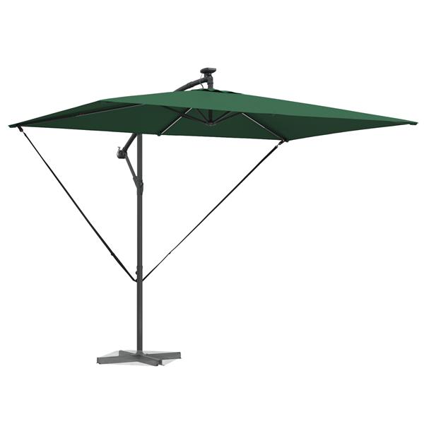Grote foto vidaxl cantilever banana parasol met slot groen 294 x 200 x 254 cm tuin en terras overige tuin en terras