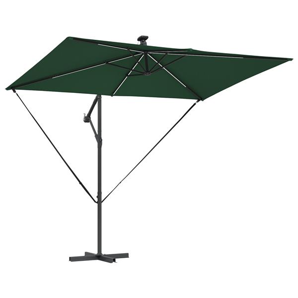 Grote foto vidaxl cantilever banana parasol met slot groen 294 x 200 x 254 cm tuin en terras overige tuin en terras