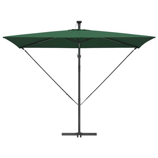 Grote foto vidaxl cantilever banana parasol met slot groen 294 x 200 x 254 cm tuin en terras overige tuin en terras