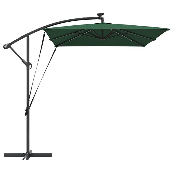 Grote foto vidaxl cantilever banana parasol met slot groen 294 x 200 x 254 cm tuin en terras overige tuin en terras