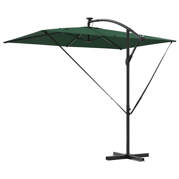 Grote foto vidaxl cantilever banana parasol met slot groen 294 x 200 x 254 cm tuin en terras overige tuin en terras