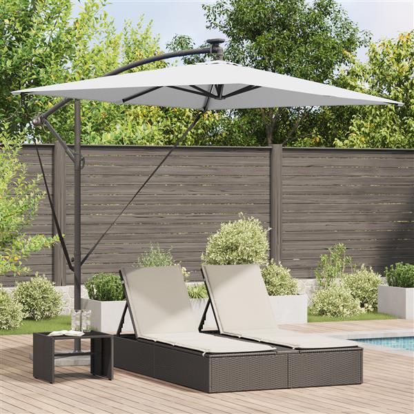 Grote foto vidaxl cantilever banana parasol met slot zand 294 x 200 x 254 cm tuin en terras overige tuin en terras