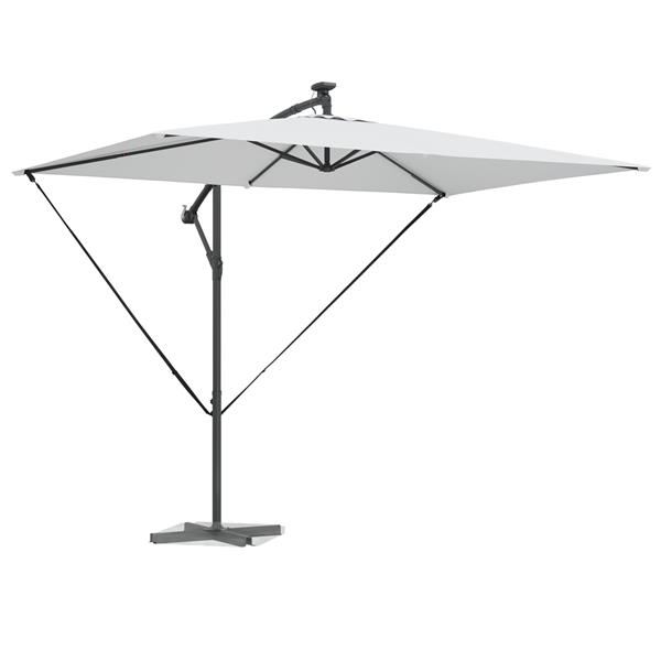 Grote foto vidaxl cantilever banana parasol met slot zand 294 x 200 x 254 cm tuin en terras overige tuin en terras