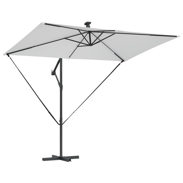 Grote foto vidaxl cantilever banana parasol met slot zand 294 x 200 x 254 cm tuin en terras overige tuin en terras