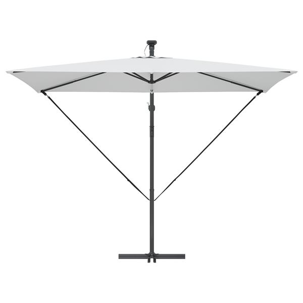 Grote foto vidaxl cantilever banana parasol met slot zand 294 x 200 x 254 cm tuin en terras overige tuin en terras