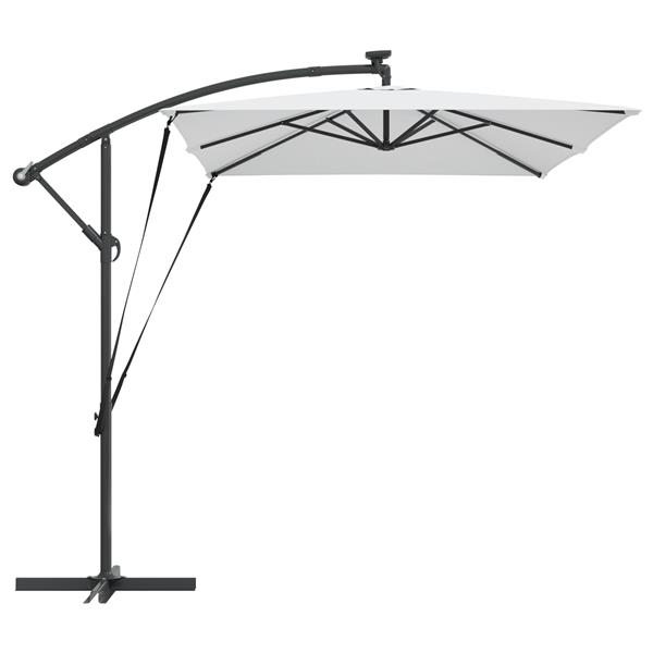 Grote foto vidaxl cantilever banana parasol met slot zand 294 x 200 x 254 cm tuin en terras overige tuin en terras