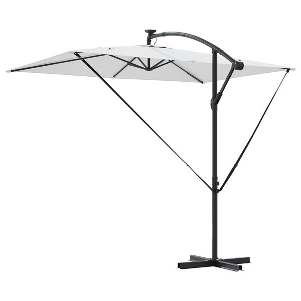 Grote foto vidaxl cantilever banana parasol met slot zand 294 x 200 x 254 cm tuin en terras overige tuin en terras