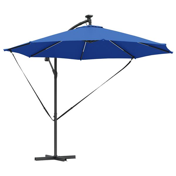 Grote foto vidaxl cantilever banana parasol azuurblauw 294 x 294 x 248 cm tuin en terras overige tuin en terras