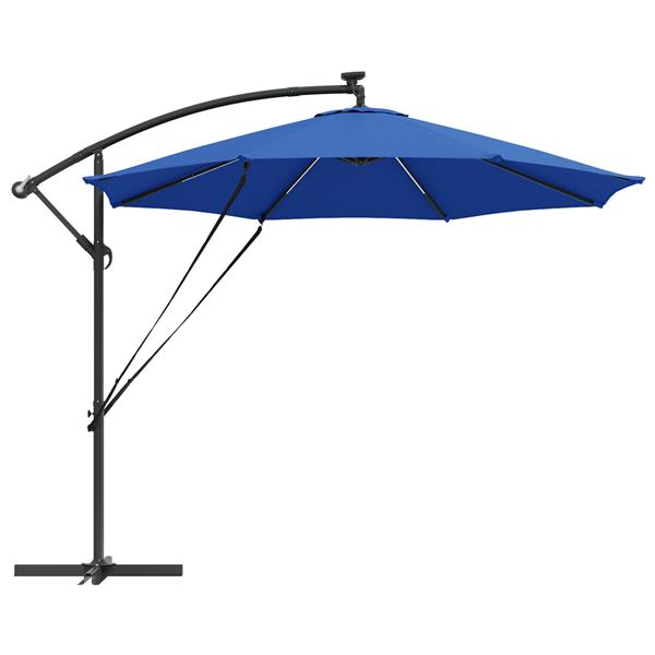 Grote foto vidaxl cantilever banana parasol azuurblauw 294 x 294 x 248 cm tuin en terras overige tuin en terras