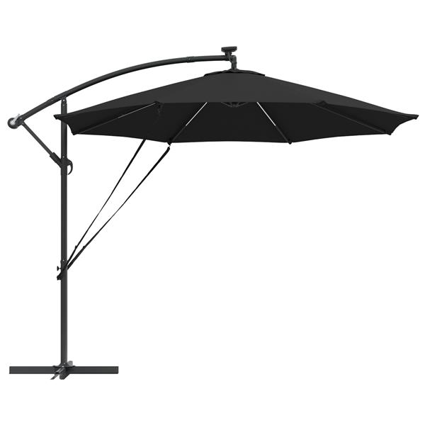 Grote foto vidaxl cantilever banana parasol met slot zwart 294 x 294 x 248 cm tuin en terras overige tuin en terras