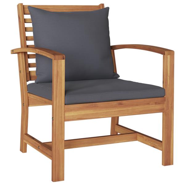 Grote foto vidaxl tuinstoelen 2 pcs bruin 60 x 65 x 76.5 cm massief teakhout tuin en terras tuinmeubelen