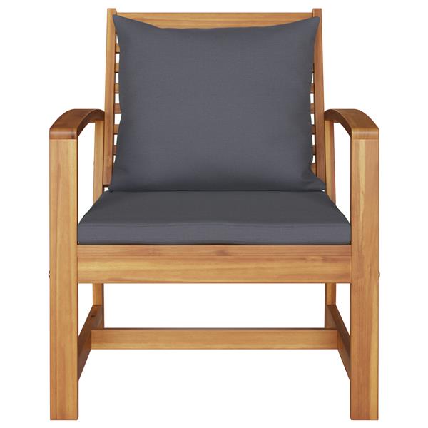 Grote foto vidaxl tuinstoelen 2 pcs bruin 60 x 65 x 76.5 cm massief teakhout tuin en terras tuinmeubelen