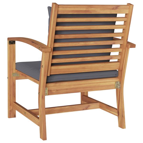 Grote foto vidaxl tuinstoelen 2 pcs bruin 60 x 65 x 76.5 cm massief teakhout tuin en terras tuinmeubelen