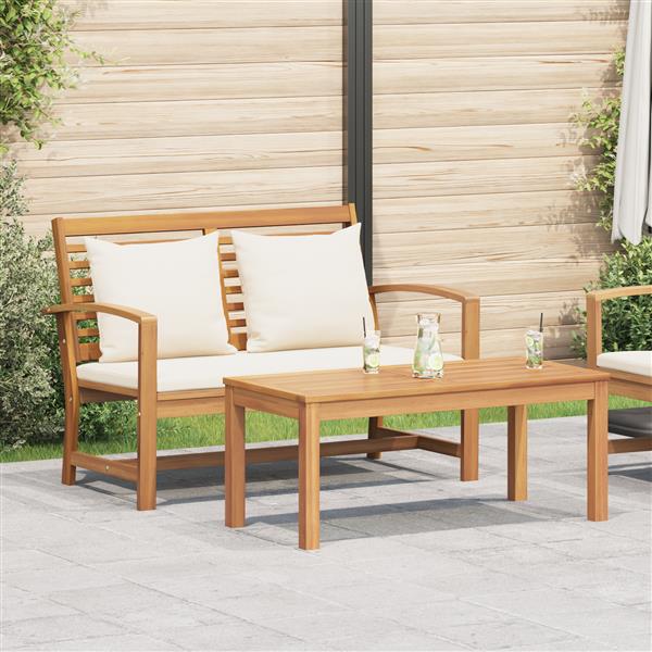 Grote foto vidaxl tuin sofa set 2 pcs bruin massief teakhout tuin en terras tuinmeubelen