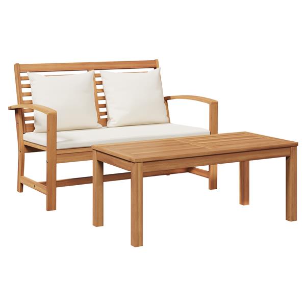 Grote foto vidaxl tuin sofa set 2 pcs bruin massief teakhout tuin en terras tuinmeubelen
