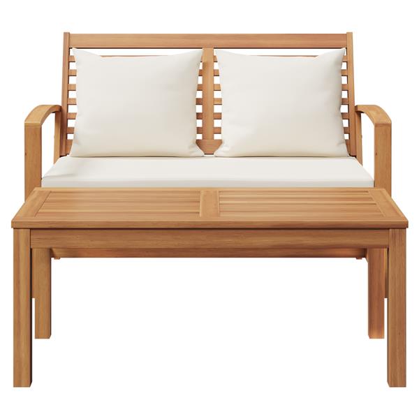Grote foto vidaxl tuin sofa set 2 pcs bruin massief teakhout tuin en terras tuinmeubelen