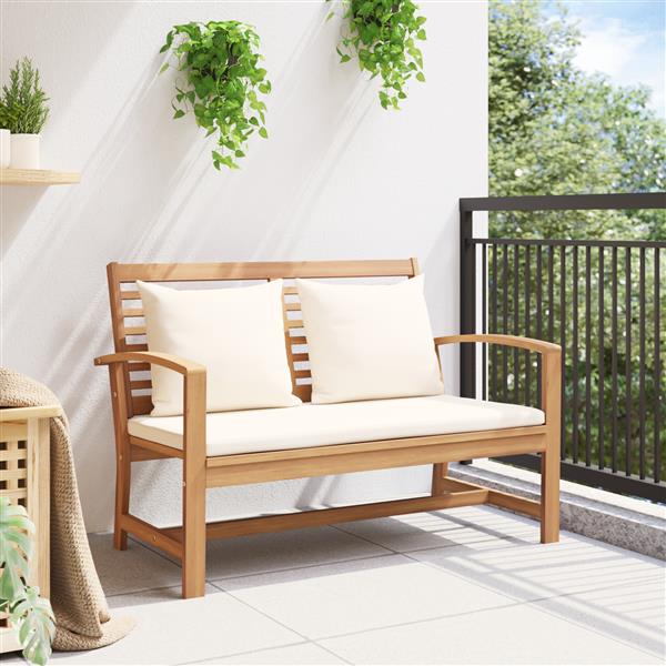 Grote foto vidaxl tuinbank bruin 110 x 64 x 76.5 cm massief teakhout tuin en terras tuinmeubelen