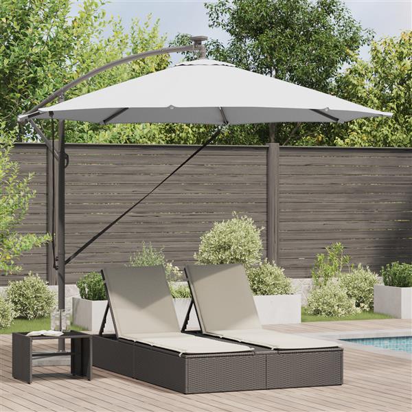 Grote foto vidaxl cantilever banana parasol met slot zand 294 x 294 x 248 cm tuin en terras overige tuin en terras