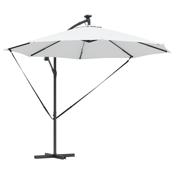 Grote foto vidaxl cantilever banana parasol met slot zand 294 x 294 x 248 cm tuin en terras overige tuin en terras