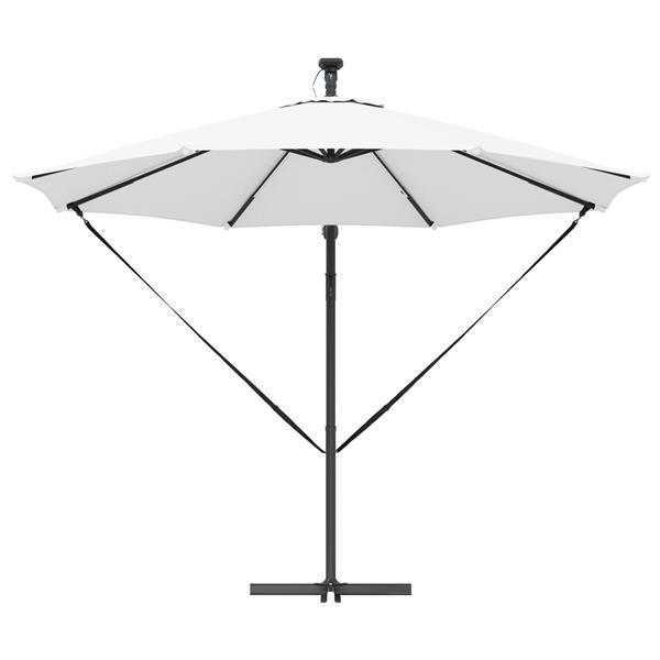 Grote foto vidaxl cantilever banana parasol met slot zand 294 x 294 x 248 cm tuin en terras overige tuin en terras