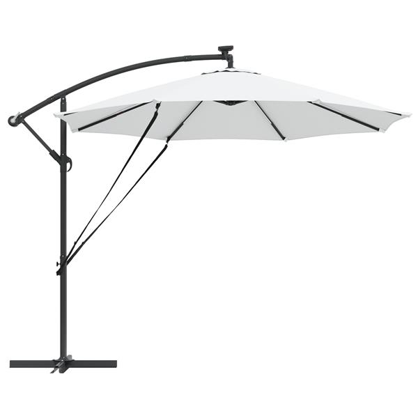 Grote foto vidaxl cantilever banana parasol met slot zand 294 x 294 x 248 cm tuin en terras overige tuin en terras