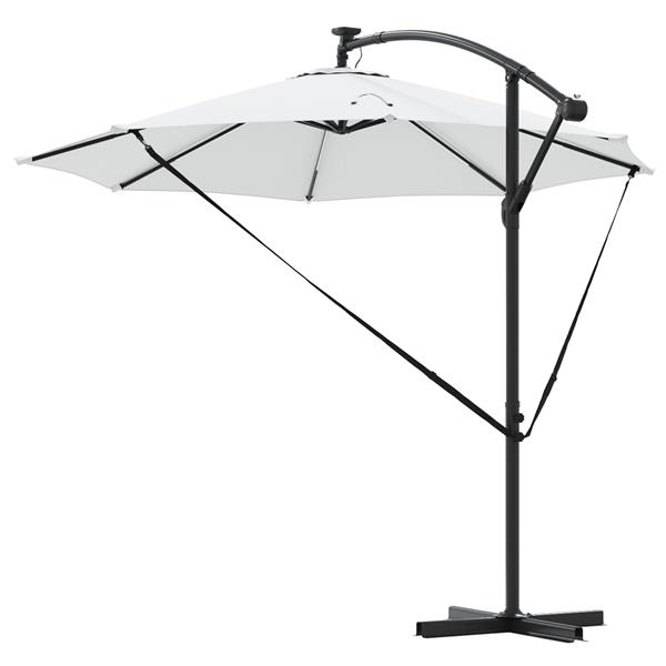 Grote foto vidaxl cantilever banana parasol met slot zand 294 x 294 x 248 cm tuin en terras overige tuin en terras