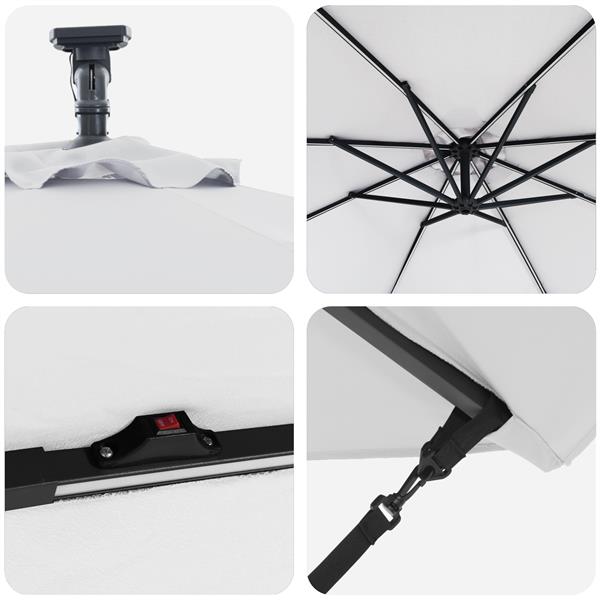 Grote foto vidaxl cantilever banana parasol met slot zand 294 x 294 x 248 cm tuin en terras overige tuin en terras