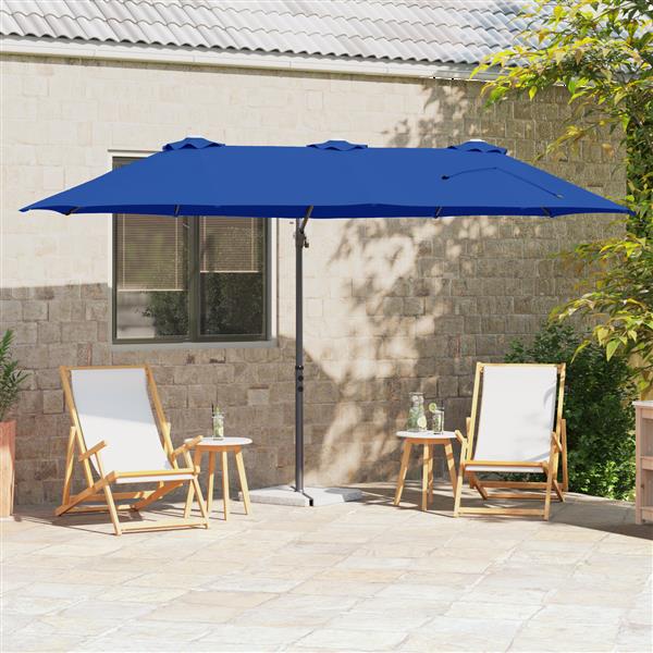 Grote foto vidaxl tuin cantilever parasol met slot azuurblauw 372 x 198 x 253 cm tuin en terras overige tuin en terras