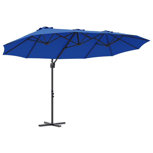 Grote foto vidaxl tuin cantilever parasol met slot azuurblauw 372 x 198 x 253 cm tuin en terras overige tuin en terras