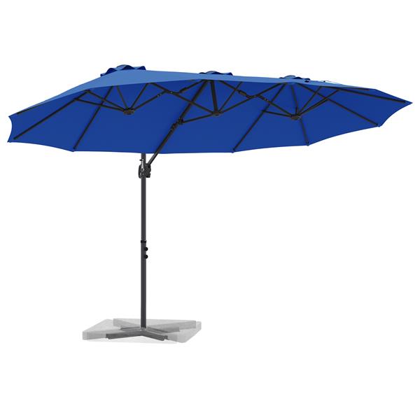 Grote foto vidaxl tuin cantilever parasol met slot azuurblauw 372 x 198 x 253 cm tuin en terras overige tuin en terras