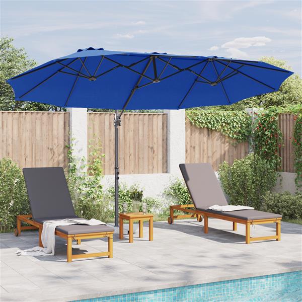 Grote foto vidaxl tuin cantilever parasol met slot azuurblauw 372 x 198 x 253 cm tuin en terras overige tuin en terras
