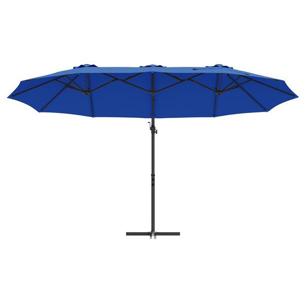 Grote foto vidaxl tuin cantilever parasol met slot azuurblauw 372 x 198 x 253 cm tuin en terras overige tuin en terras