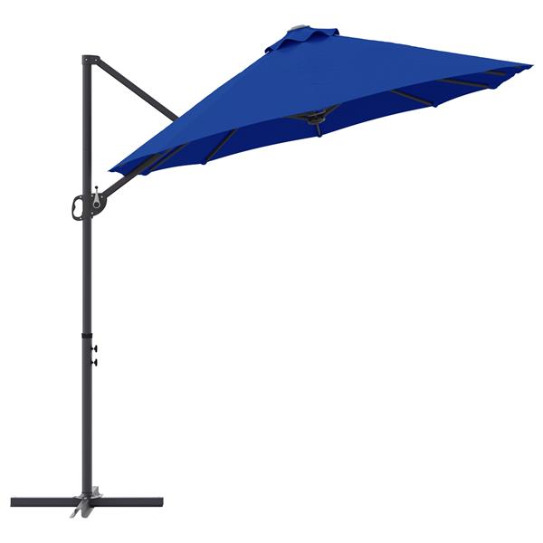 Grote foto vidaxl tuin cantilever parasol met slot azuurblauw 372 x 198 x 253 cm tuin en terras overige tuin en terras