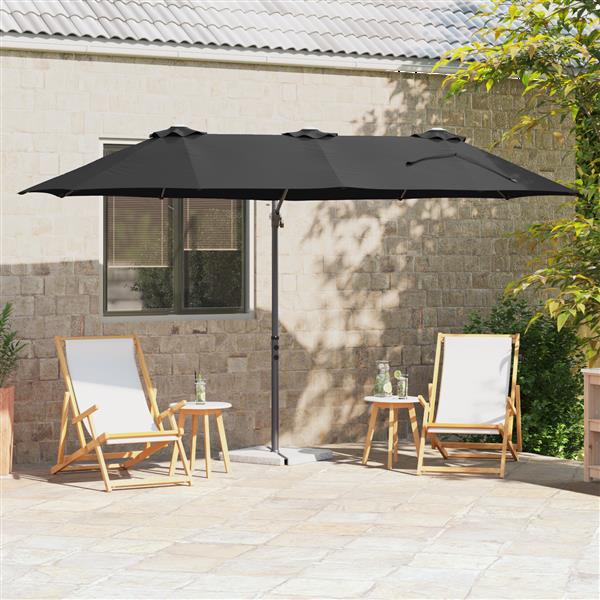 Grote foto vidaxl tuin cantilever parasol met slot zwart large poedergecoat staal tuin en terras overige tuin en terras