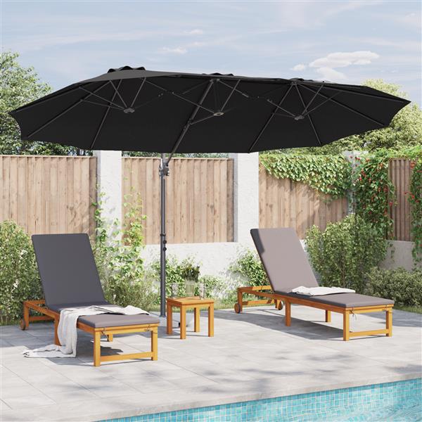Grote foto vidaxl tuin cantilever parasol met slot zwart large poedergecoat staal tuin en terras overige tuin en terras
