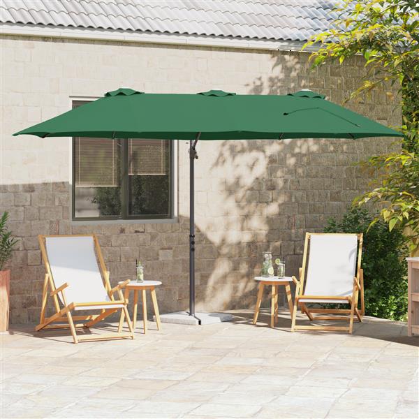 Grote foto vidaxl tuin cantilever parasol met slot groen 372 x 198 x 253 cm tuin en terras overige tuin en terras