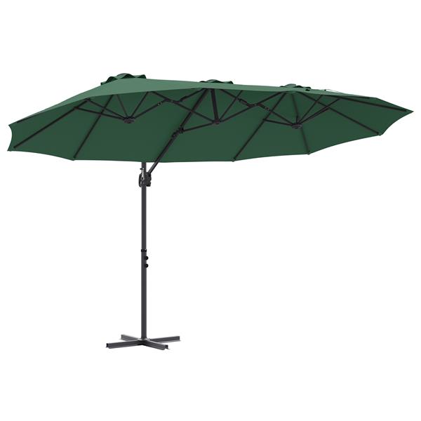Grote foto vidaxl tuin cantilever parasol met slot groen 372 x 198 x 253 cm tuin en terras overige tuin en terras