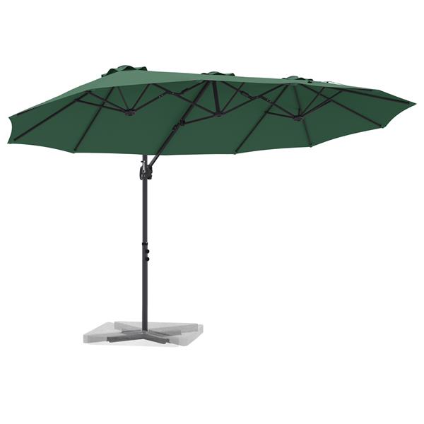 Grote foto vidaxl tuin cantilever parasol met slot groen 372 x 198 x 253 cm tuin en terras overige tuin en terras