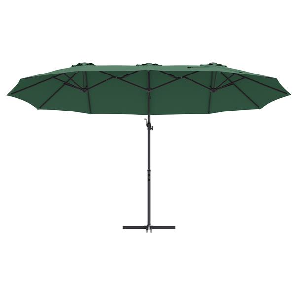 Grote foto vidaxl tuin cantilever parasol met slot groen 372 x 198 x 253 cm tuin en terras overige tuin en terras