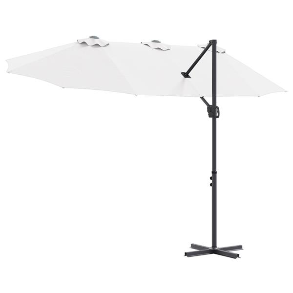 Grote foto vidaxl tuin cantilever parasol met slot zand 372 x 198 x 253 cm tuin en terras overige tuin en terras
