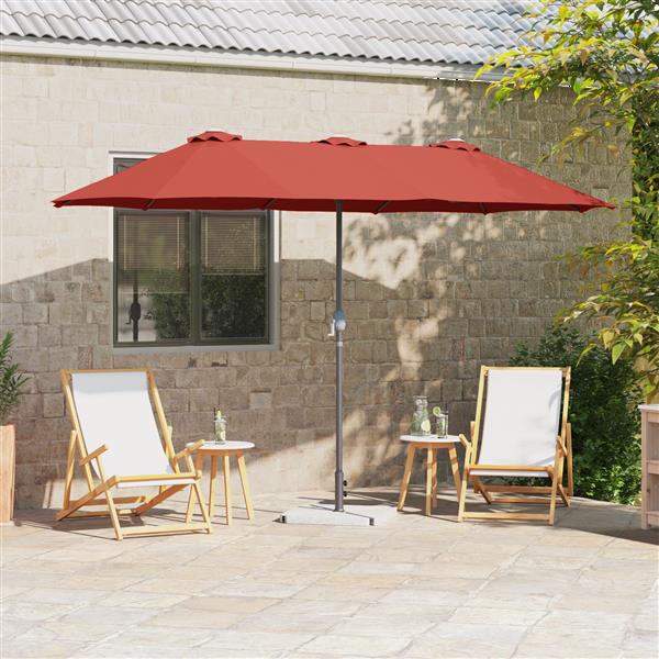 Grote foto vidaxl tuinparasol terracotta 380 x 196 x 235 cm poedergecoat staal tuin en terras overige tuin en terras