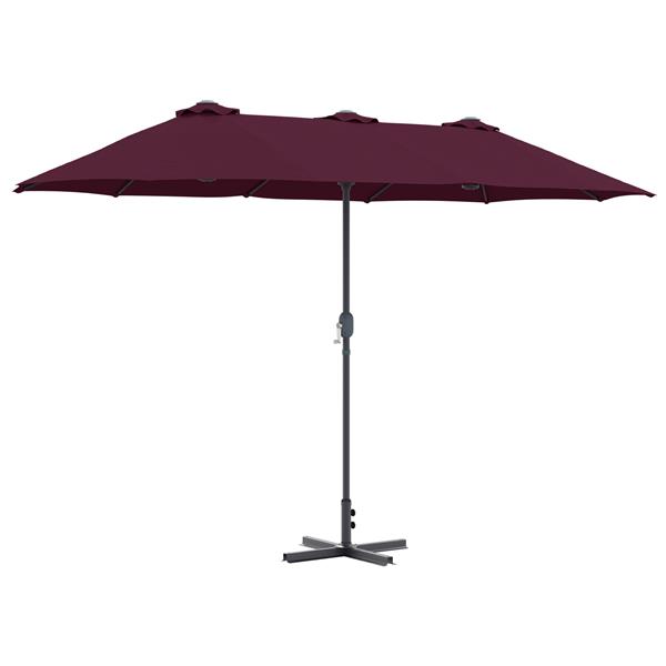 Grote foto vidaxl tuinparasol bordeauxrood 380 x 196 x 235 cm poedergecoat staal tuin en terras overige tuin en terras