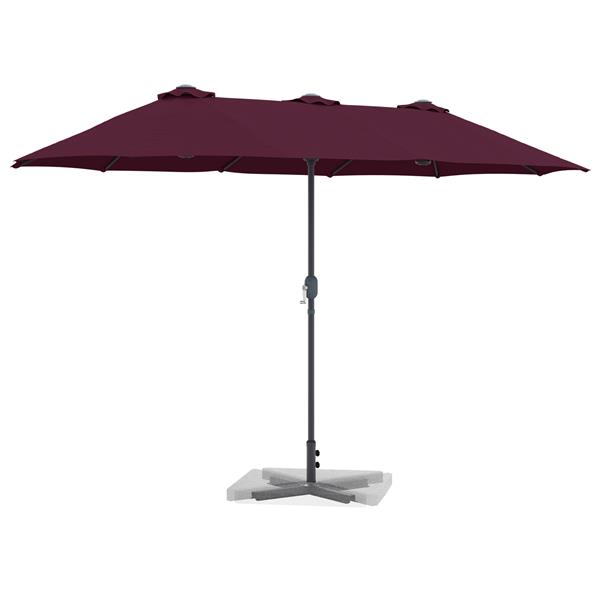 Grote foto vidaxl tuinparasol bordeauxrood 380 x 196 x 235 cm poedergecoat staal tuin en terras overige tuin en terras