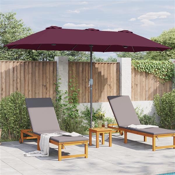 Grote foto vidaxl tuinparasol bordeauxrood 380 x 196 x 235 cm poedergecoat staal tuin en terras overige tuin en terras