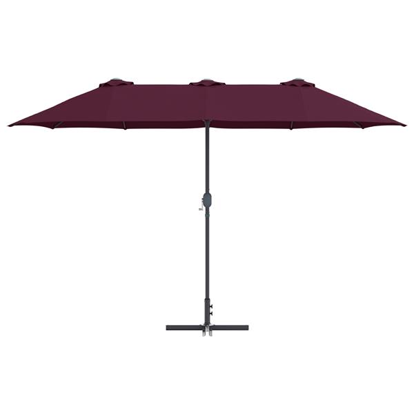 Grote foto vidaxl tuinparasol bordeauxrood 380 x 196 x 235 cm poedergecoat staal tuin en terras overige tuin en terras