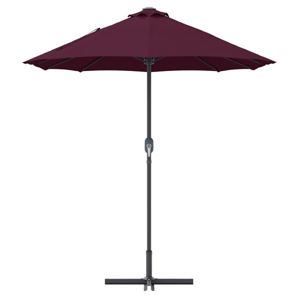 Grote foto vidaxl tuinparasol bordeauxrood 380 x 196 x 235 cm poedergecoat staal tuin en terras overige tuin en terras