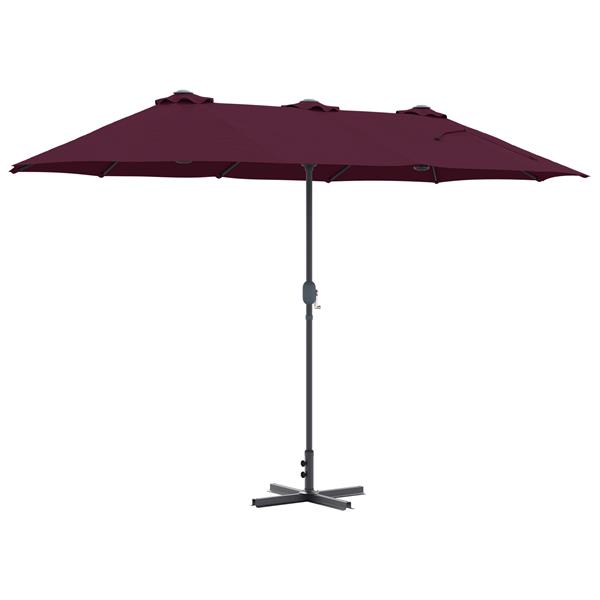 Grote foto vidaxl tuinparasol bordeauxrood 380 x 196 x 235 cm poedergecoat staal tuin en terras overige tuin en terras
